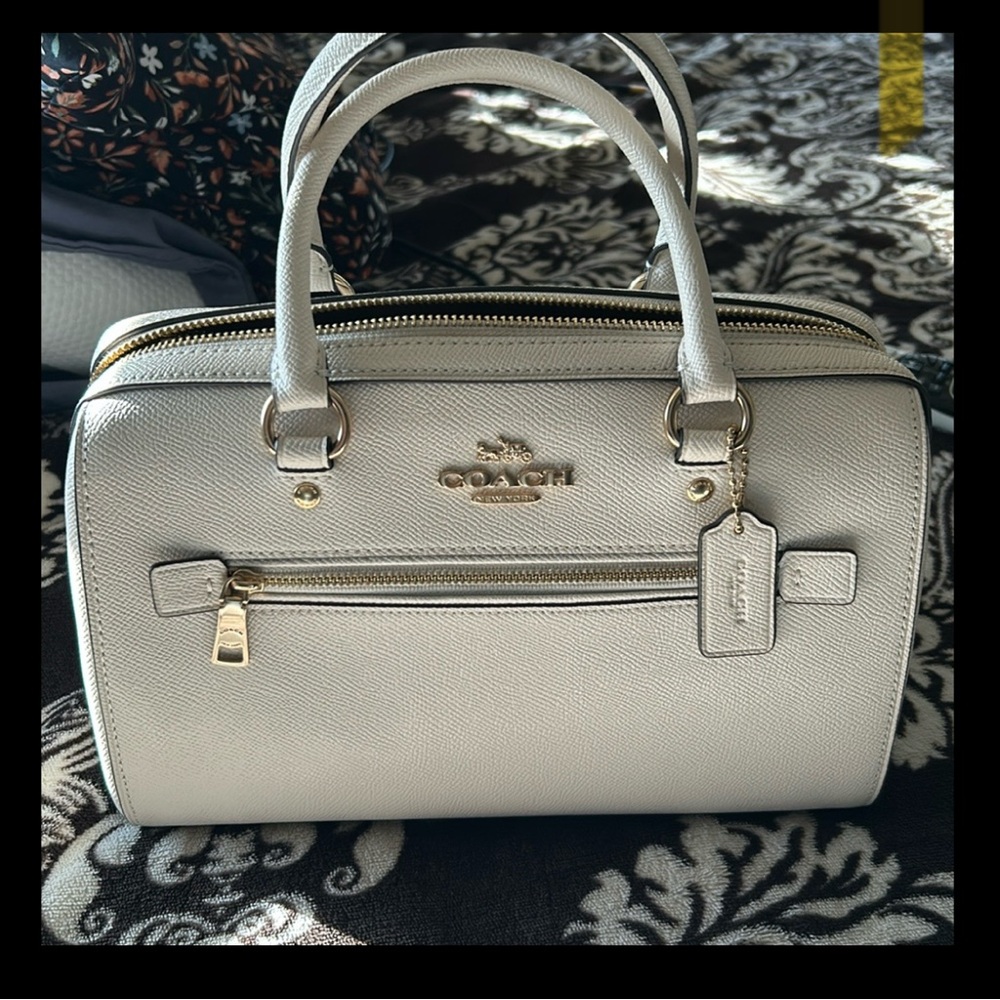 Coach Metallic Silver Satchel